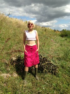 Myself and some of our harvested Rush on the bank of The Old Bedford River, Mepal, Cambridgeshire.